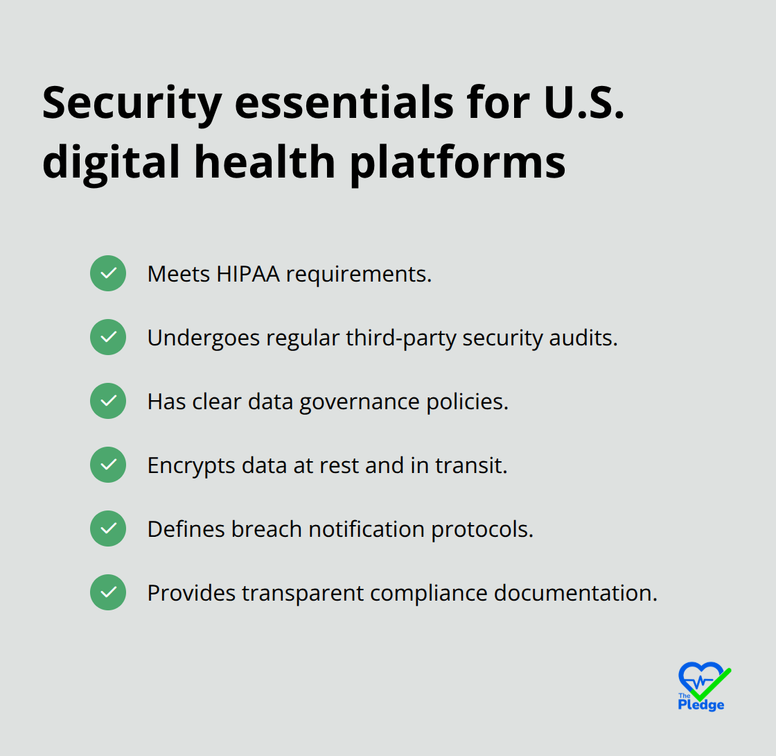 Checklist of must-have security and data governance practices for digital health apps in the United States