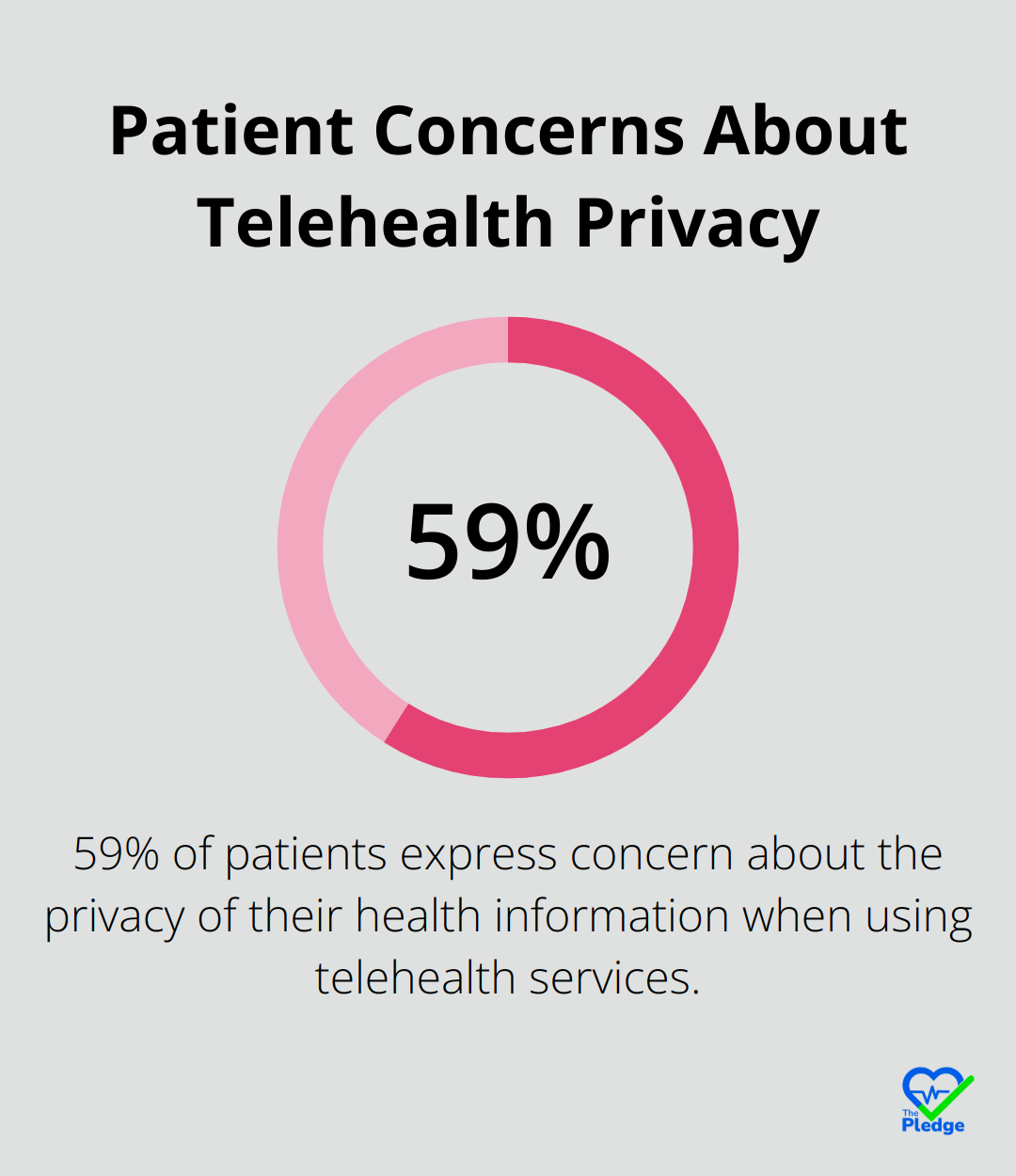Chart illustrating that 59% of patients are concerned about the privacy of their health information when using telehealth services